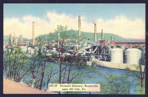 Pennzoil Refinery Rouseville Oil City PA unused c1948