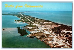 c1950's Airview of Islamorada on the Overseas Highway to Key West FL Postcard