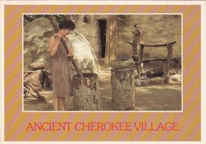Oklahoma Tahlequah Cherokee Indian Woman Pounding Kanuchi Cherokee Indian Vil...