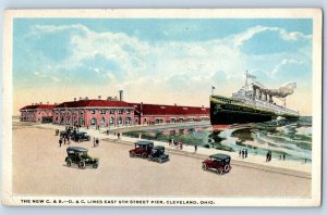 1918 Cleveland Ohio Vintage Postcard The New C&B D&C Lines East 9th Street Pier