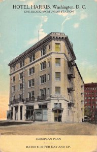 Washington DC Hotel Harris Exterior View Vintage Postcard AA29372