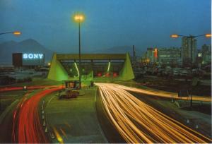 Hong Kong Hongkong China Chinese Harbour Tunnel 'Sony' Night Scene Postcard