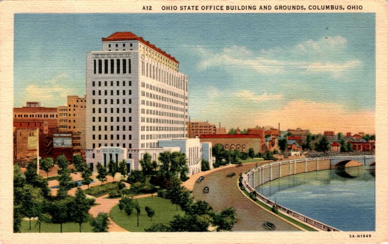 Ohio State Office Building, Columbus, Ohio, postcard, description, Postcard