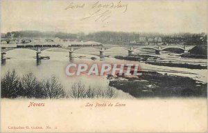 Old Postcard Nevers The Loire Bridges Train (map 1900)