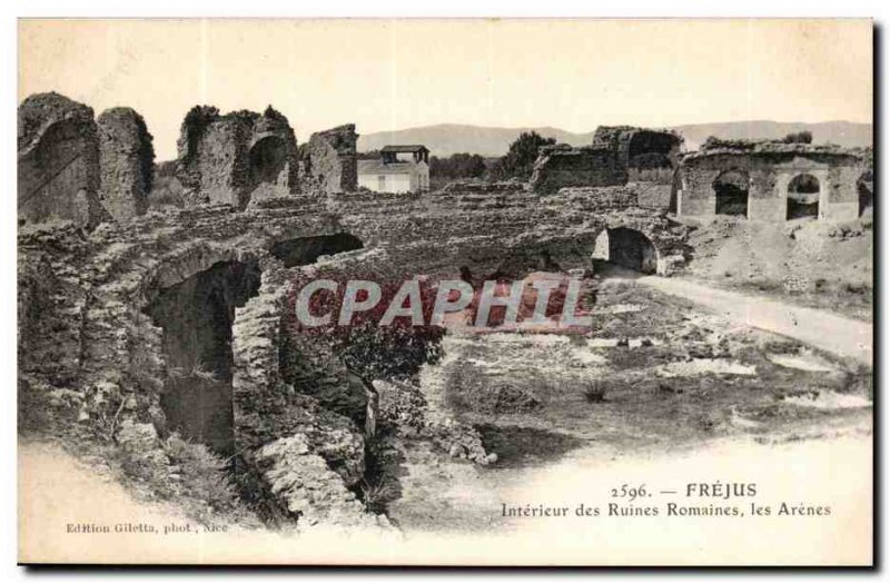 Fréjus- Interior of the Roman Ruins Arenes- Old Postcard
