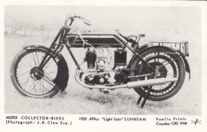 1922 499cc Light Solo Sunbeam Motorbike Motorcycle Postcard