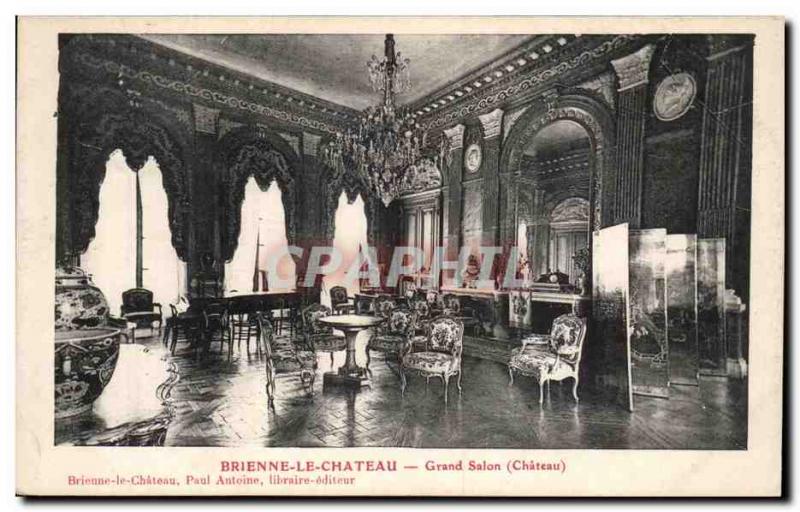 Old Postcard Brienne le Chateau Grand castle lounge