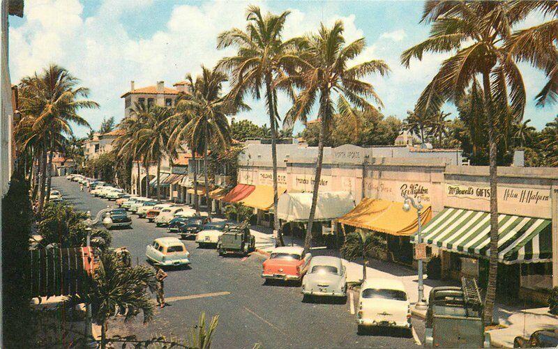 Autos 1950s Palm Beach Florida Worth Avenue Colorpicture Postcard D&M 16