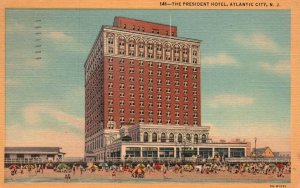 Vintage Postcard 1949 The President Hotel Building Atlantic City New Jersey N.J.