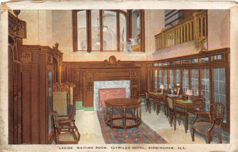 F15/ Birmingham Alabama Postcard c1915 Ladies Room Tutwiler Hotel