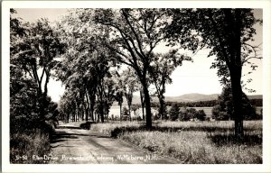 RPPC View of Elm Drive, Brewster Academy Wolfeboro NH Vintage Postcard G42