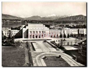 Postcard Moderne Geneva Switzerland The UN Palace and Mont Blanc
