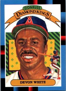 1987 Donruss Baseball Card Devon White California Angels sk20714