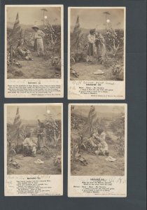 Ca 1907 RPPC* Vintage Tribal Life Set Of 4 Rare