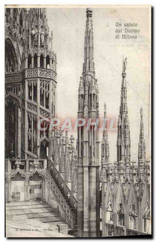 Old Postcard Milano Saluti dal Duomo