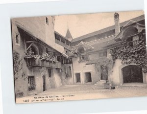 Postcard Ière Cour, Château de Chillon, Veytaux, Switzerland