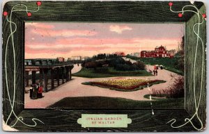 1910's Italian Garden By Walter Landscaped Grounds Posted Postcard