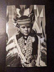 Mint USA Native American RPPC Postcard Small Indian Child