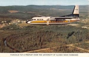 Fairchild F27 A Propjet Fairbanks Airplane Alaska Vintage Postcard K11348