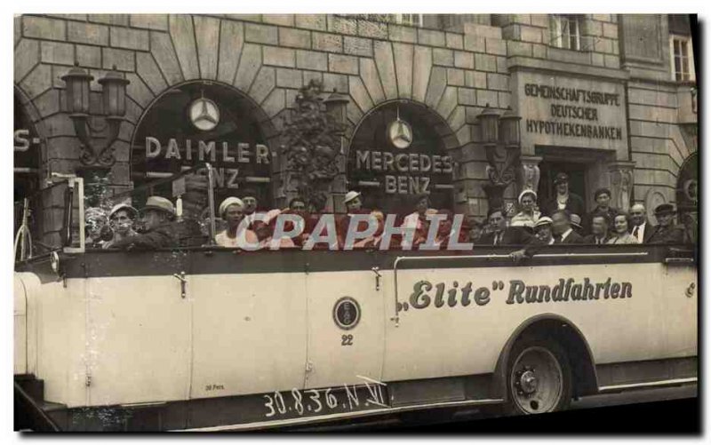 PHOTO CARD Automotive Bus Rundfahrten Elite Berlin 1936 Daimler Mercedes Benz