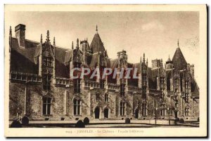 Old Postcard Josselin Le Chateau interior Facade