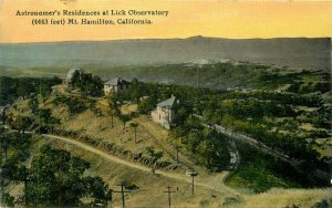 Astronomer's Lick Observatory Mt Hamilton California C-1910 Postcard 20-10056