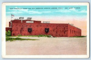 Key West Florida Postcard East Martello Tower Pan American Airways Landing c1940