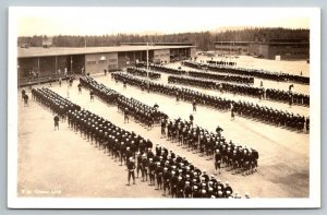 RPPC  c1940  US Navy  Great Lakes  Illinois  Boot Camp Chow Line  Postcard
