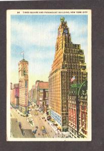 NY Times Square Paramount Bldg Trolley Time Square New York City NYC Postcard