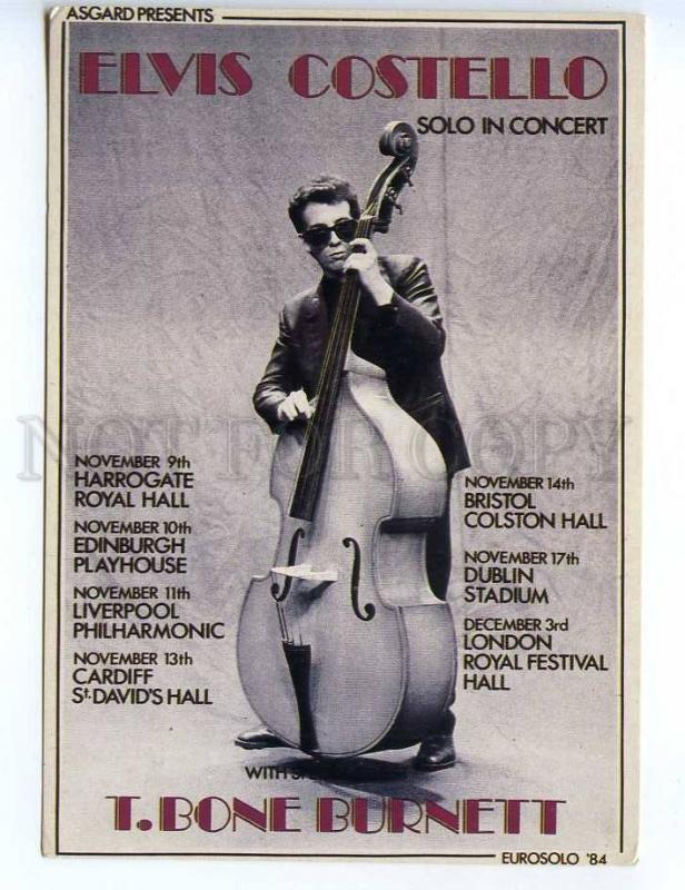 239273 UK Elvis Costello cello cellist concert ADVERTISING old