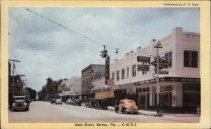 Bartow Florida FL Trucks Cars Goodyear Frigidaire Signage 1950s Postcard