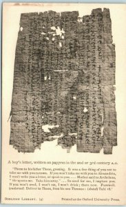 M-26567 A boy's letter written on papyrus Bodleian Library Oxford England