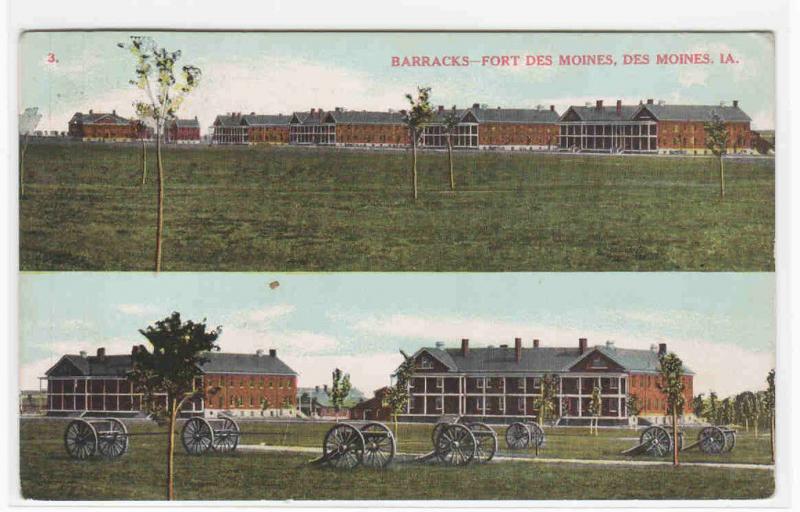 Barracks Fort Des Moines Des Moines Iowa 1914 postcard