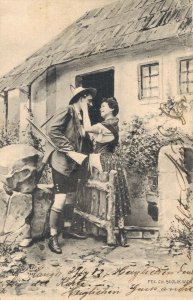 Austria Romantic Traditional Couple Vintage Postcard 07.96