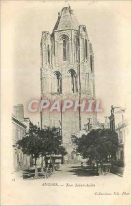 Postcard Old Saint Aubin Tower Angers (map 1900)