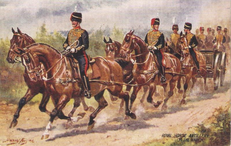 Harry Payne. The Royal Horse Artillery. On the Mach Tuck Oilette PC # 8763