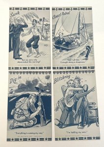 Lot of Four 1942 Arcade Military Comic Mutoscope Cards Ex Sup Co Chicago