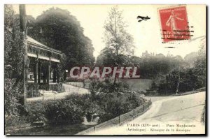 Old Postcard Paris Parc Montsouris music kiosk Jet