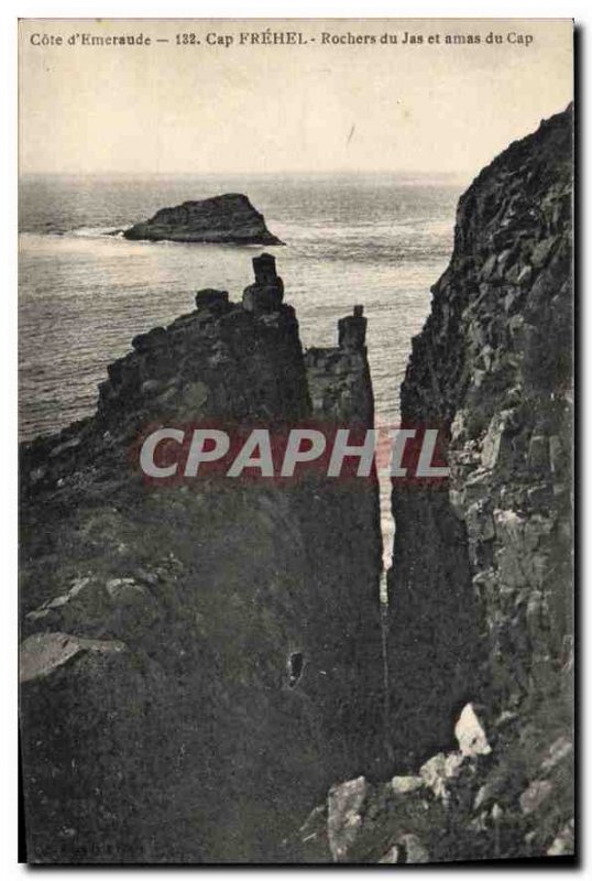 Old Postcard Emerald Coast Cap Frehel Jas Rocks and Cape clusters