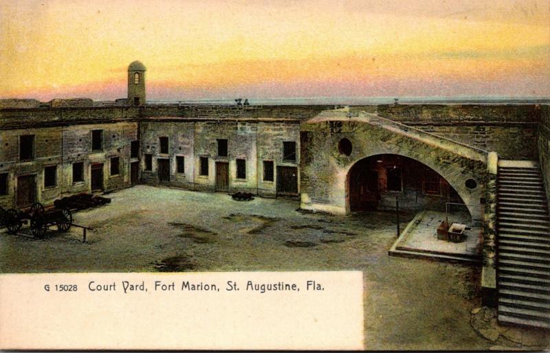 Florida St Augustine Fort Marion Court Yard Rotograph