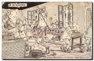 Militaria - Humor - In The Kitchen - Old Postcard Scenes Military
