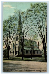 c1910 All Souls church at Westbrook Seminary Ground Portland ME Postcard 