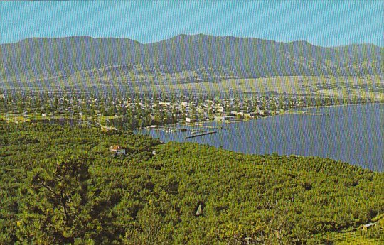 Aerial View Penticton On Okanagan Lake British Columbia Canada