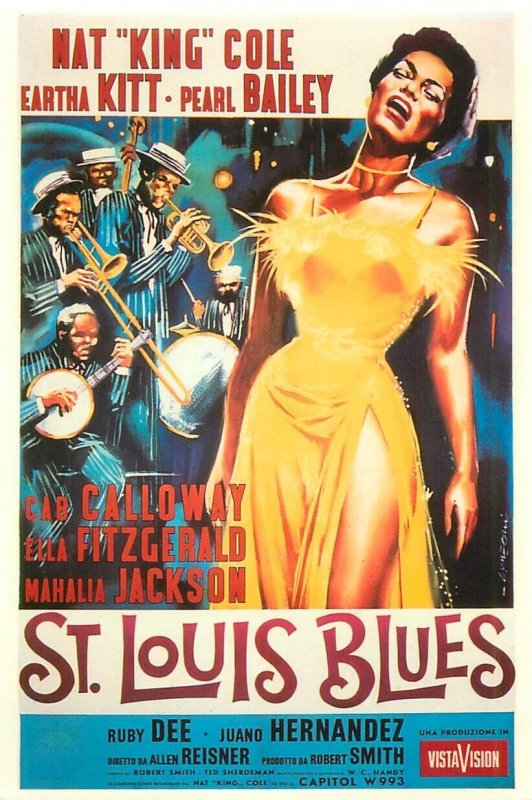 Movie Poster Postcard St. Louis Blues Nat King Cole, Eartha Kittt, Pearl Bailey