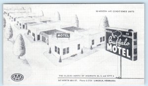 LINCOLN, Nebraska NE ~ Roadside BUFFALO MOTEL c1940s Postcard