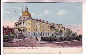 State House, Statue General Hooker, Boston Massachusetts, Used 1908 Flag Cancel