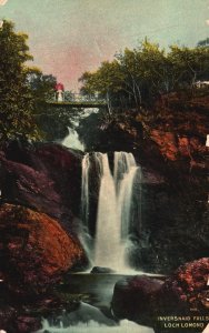 Vintage Postcard Inversnaid Falls Tourist Attraction Loch Lomond Scotland UK