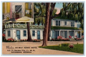 c1940 Homes Motel Garden City Exterior View Building Savannah Georgia Postcard