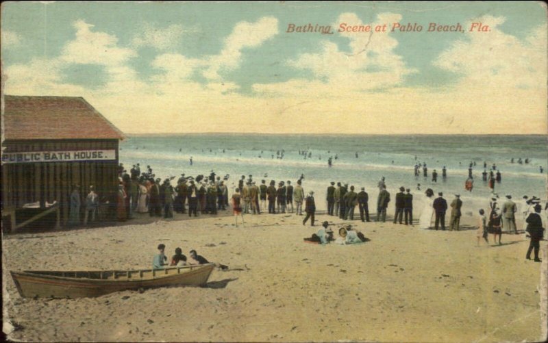 Pablo Beach Bathing Scene c1910 Postcard