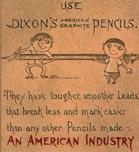 1893 World's Fair Folder Card Dixon's Graphite Pencils 7J